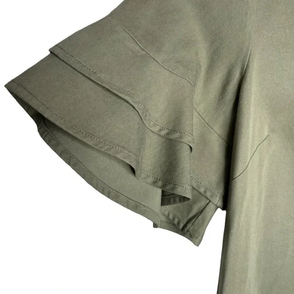Tommy Bahama Dress XS Green Flutter Sleeve Knee Length Sage - Picture 5 of 14